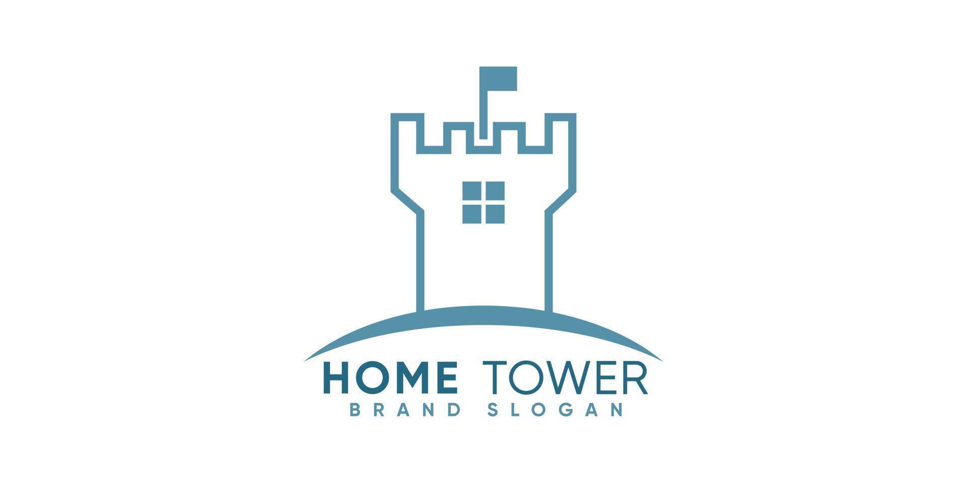 simples casa torre logotipo com moderno estilo Prêmio vetor