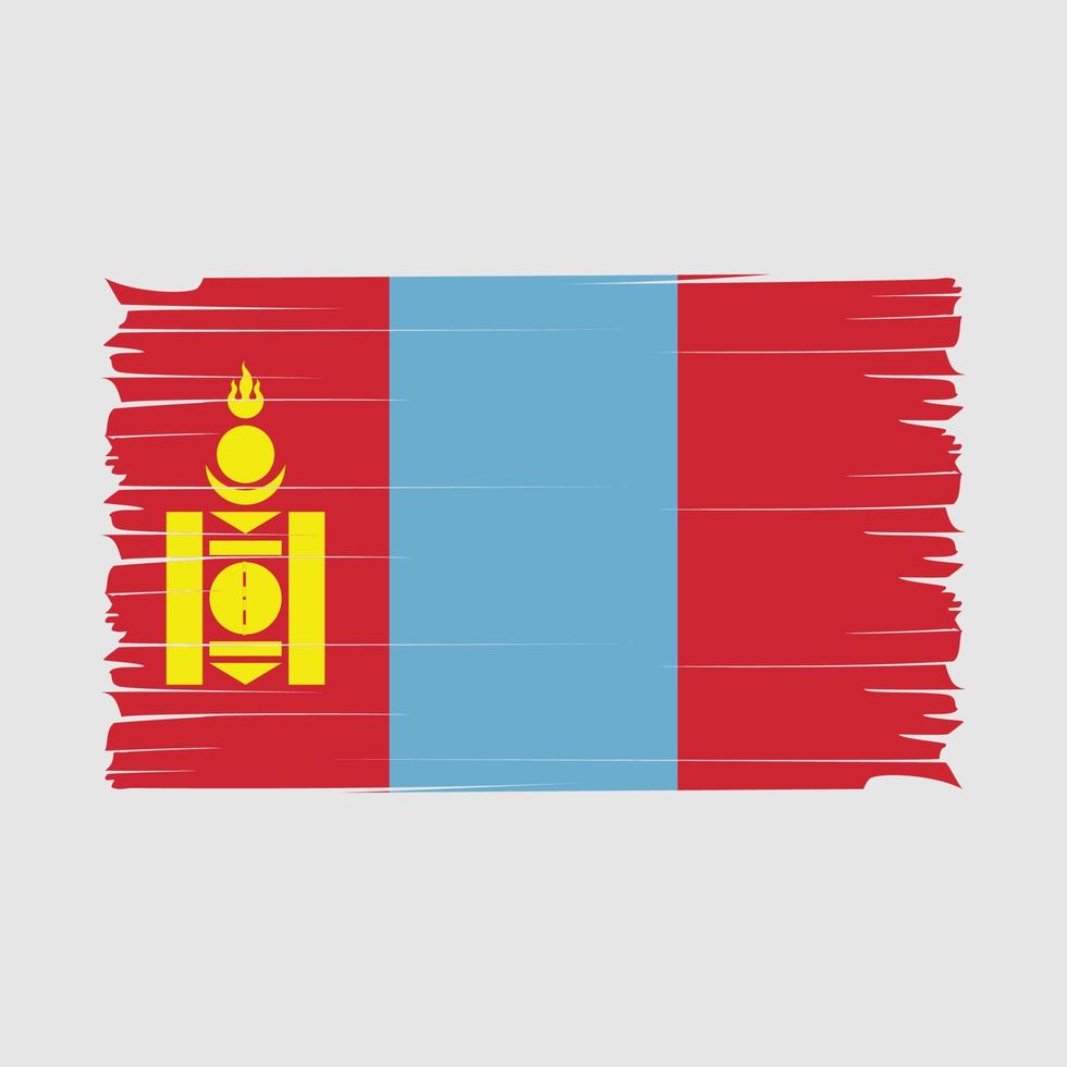vetor de pincel de bandeira da mongólia