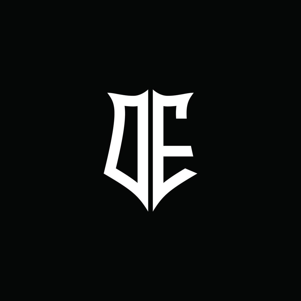 Fita de logotipo de carta de monograma com estilo de escudo isolado em fundo preto vetor
