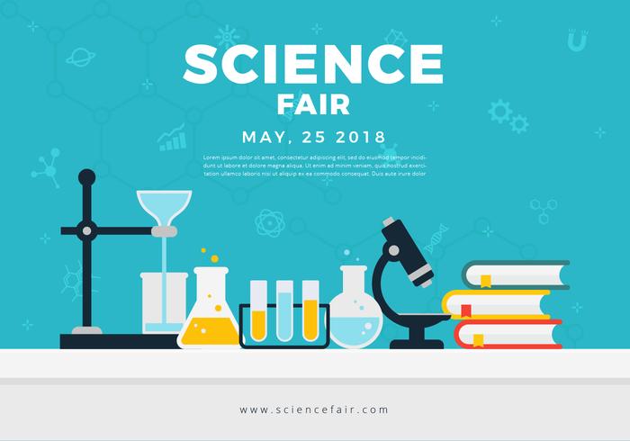 Banner de cartaz da feira de ciências vetor