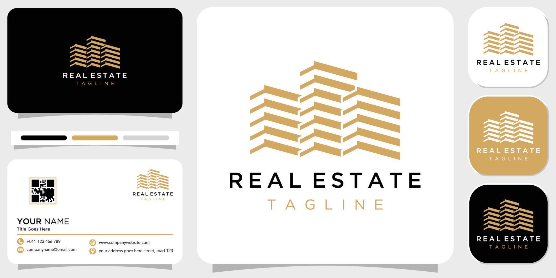 simples real Estado logotipo e vetor logótipo com o negócio cartão modelo