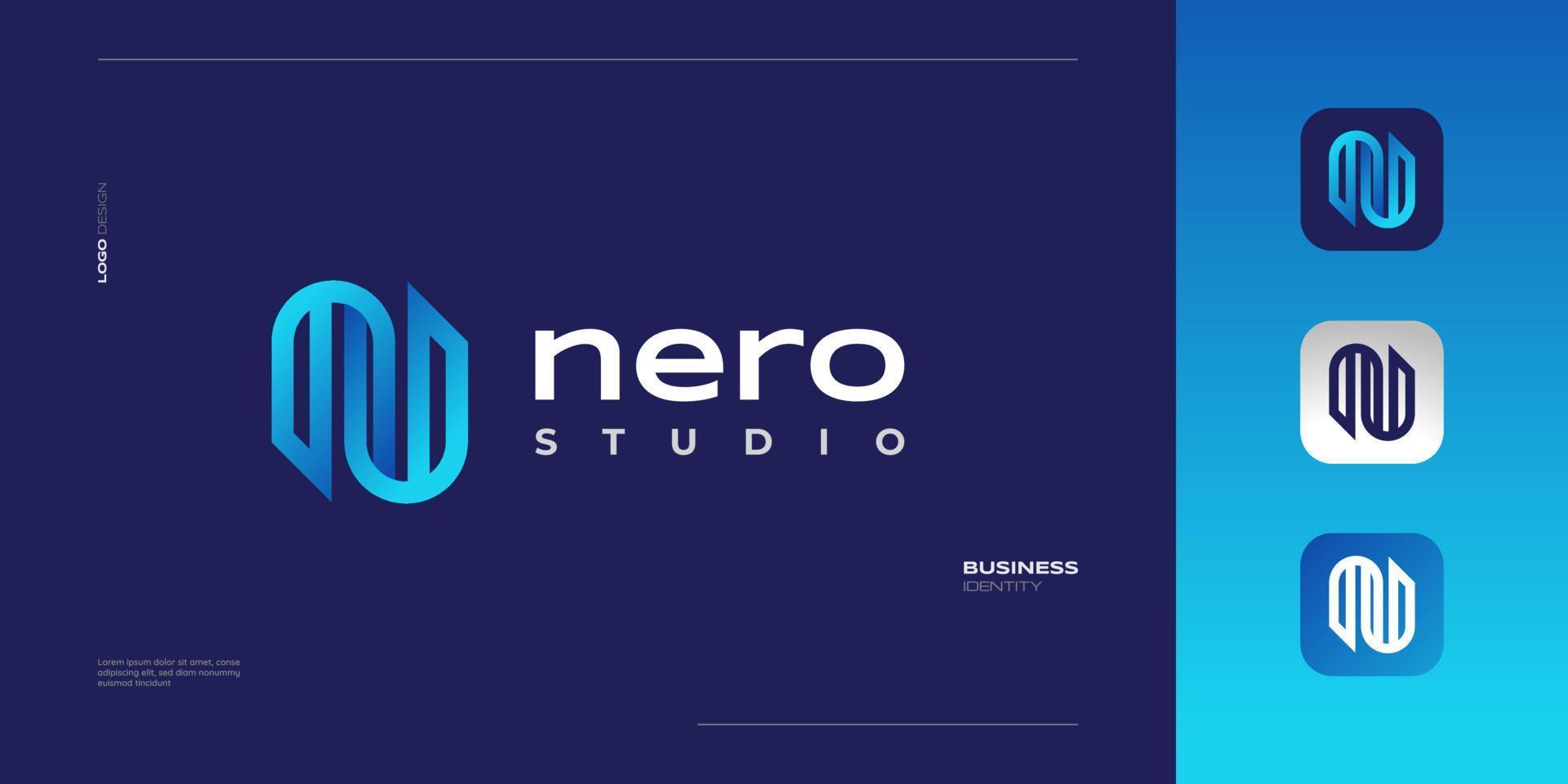 moderno carta n logotipo Projeto com ligado conceito dentro azul gradiente estilo para o negócio ou tecnologia logotipo vetor