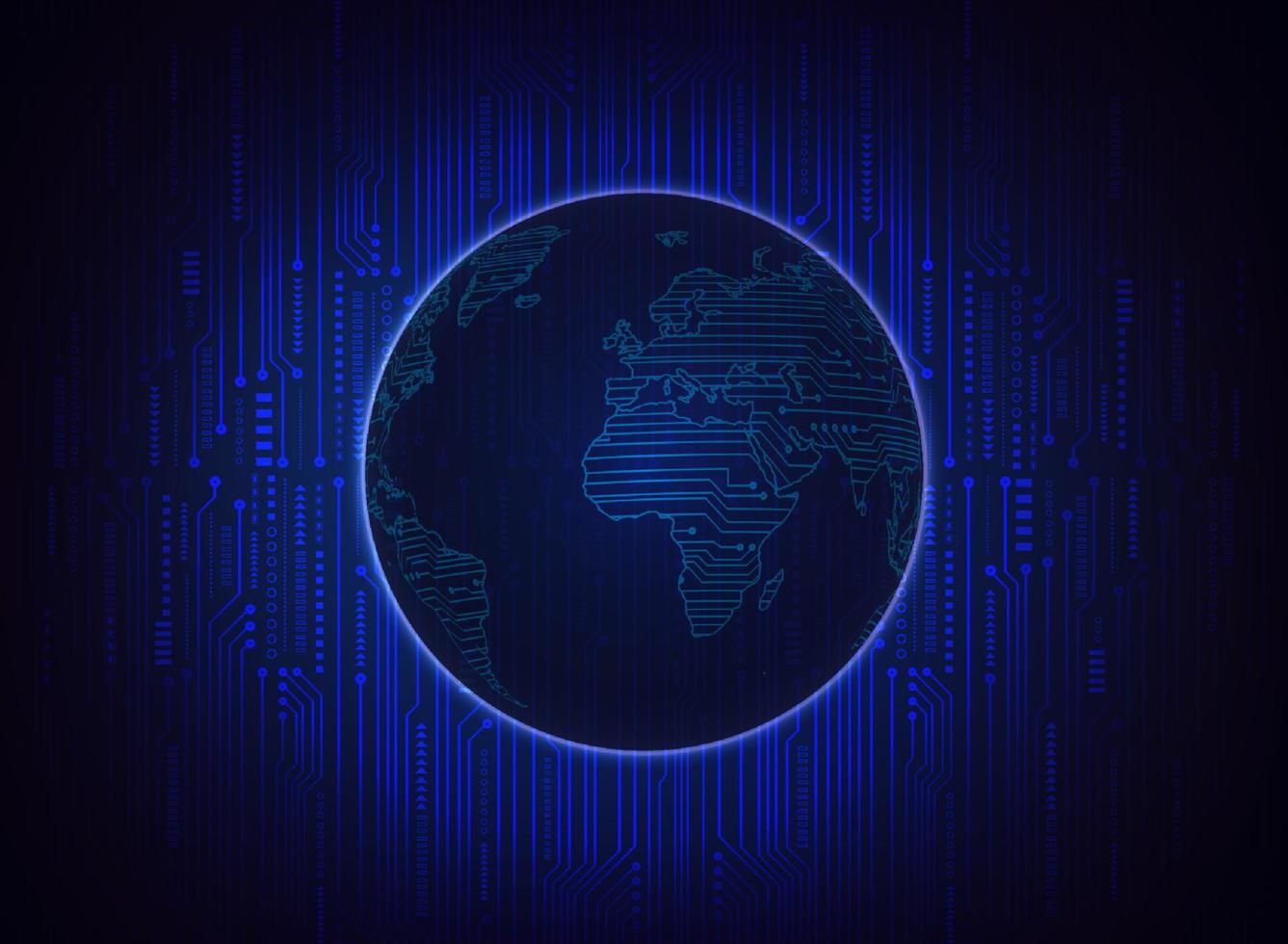 globo holográfico moderno em fundo de tecnologia vetor