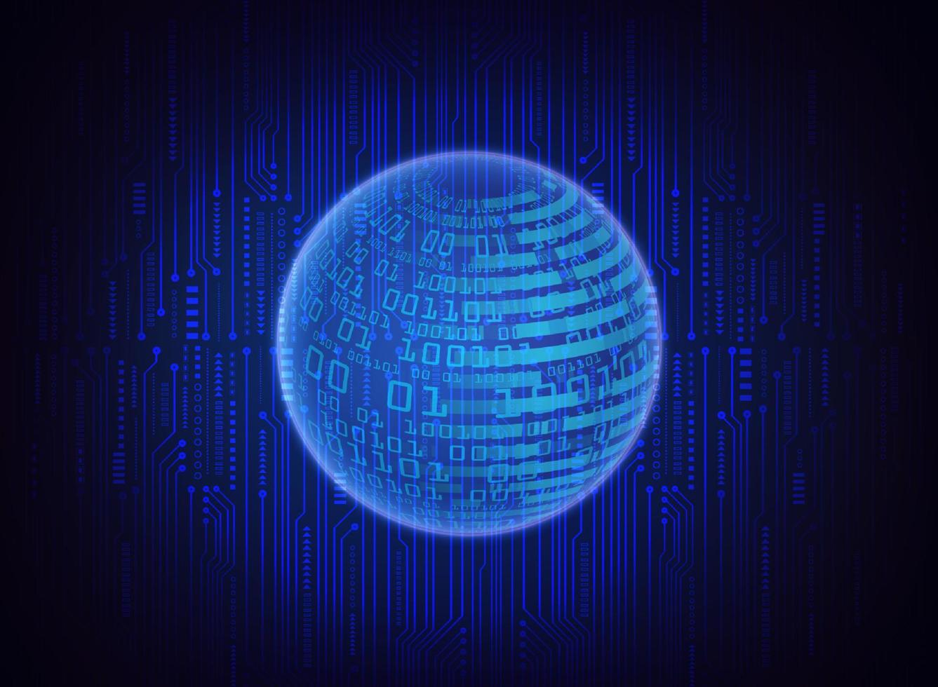 globo holográfico moderno em fundo de tecnologia vetor