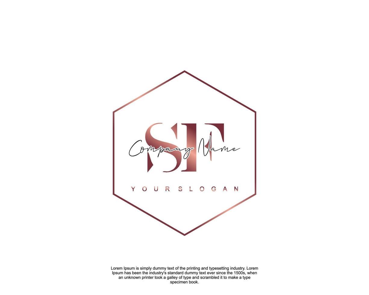 inicial carta sf feminino logotipo beleza monograma e elegante logotipo projeto, caligrafia logotipo do inicial assinatura, casamento, moda, floral e botânico com criativo modelo vetor
