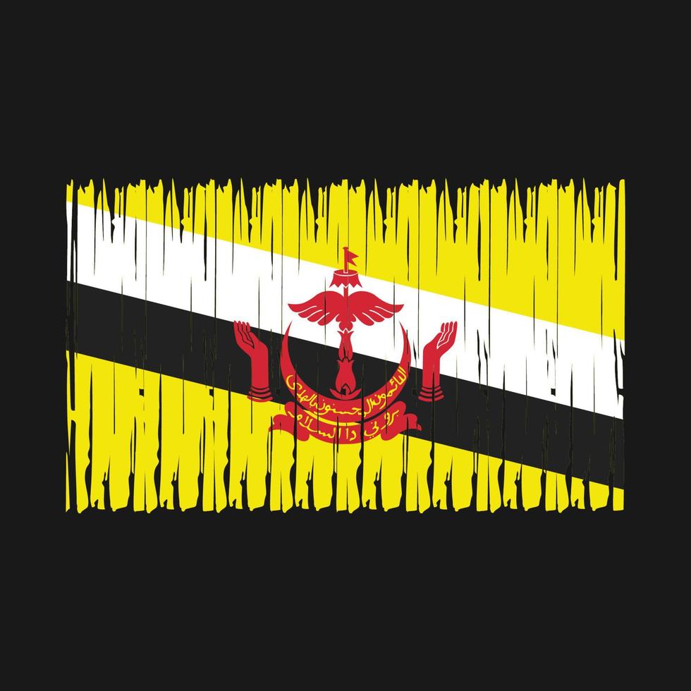 escova de bandeira de brunei vetor