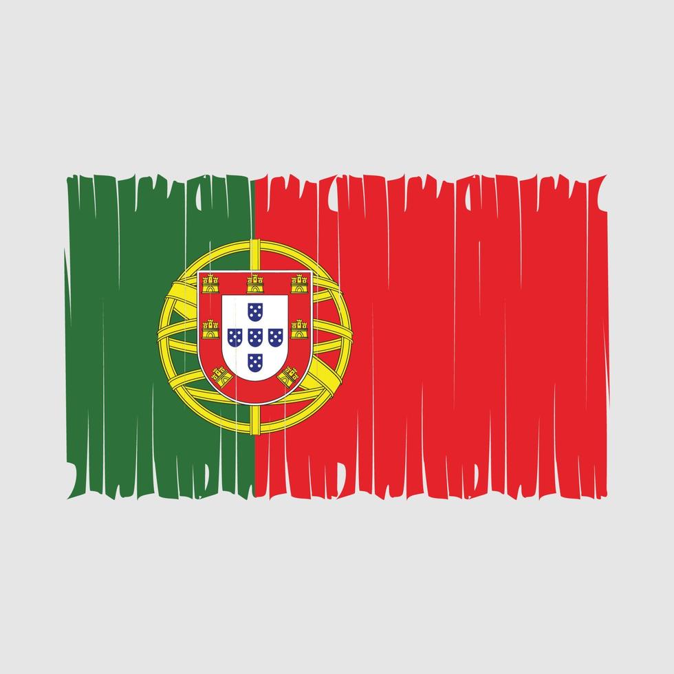 ilustração vetorial de pincel de bandeira de portugal vetor