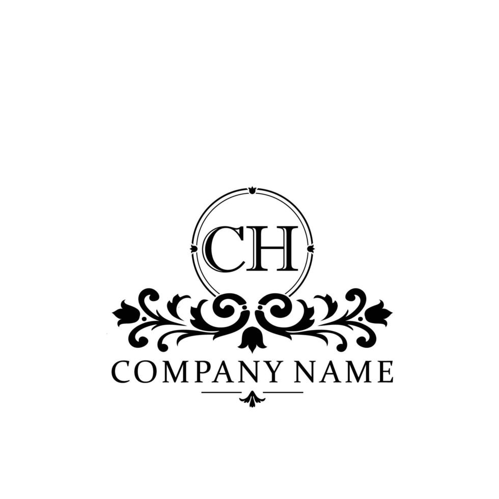 carta CH floral logotipo Projeto. logotipo para mulheres beleza salão massagem Cosmético ou spa marca vetor
