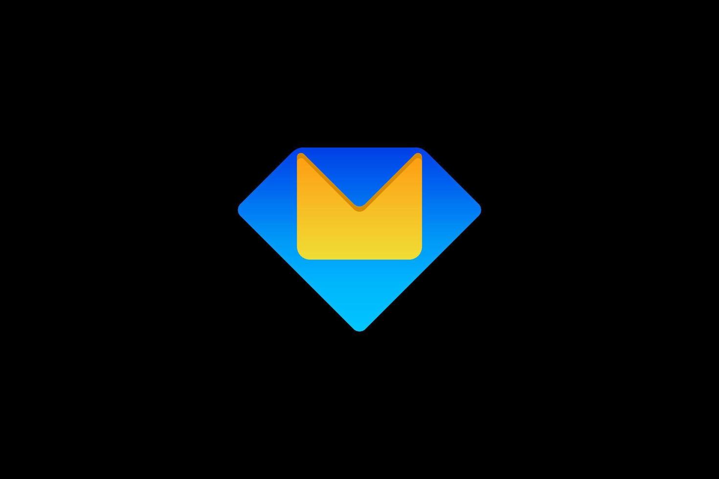 azul amarelo diamante mercado comece logotipo vetor