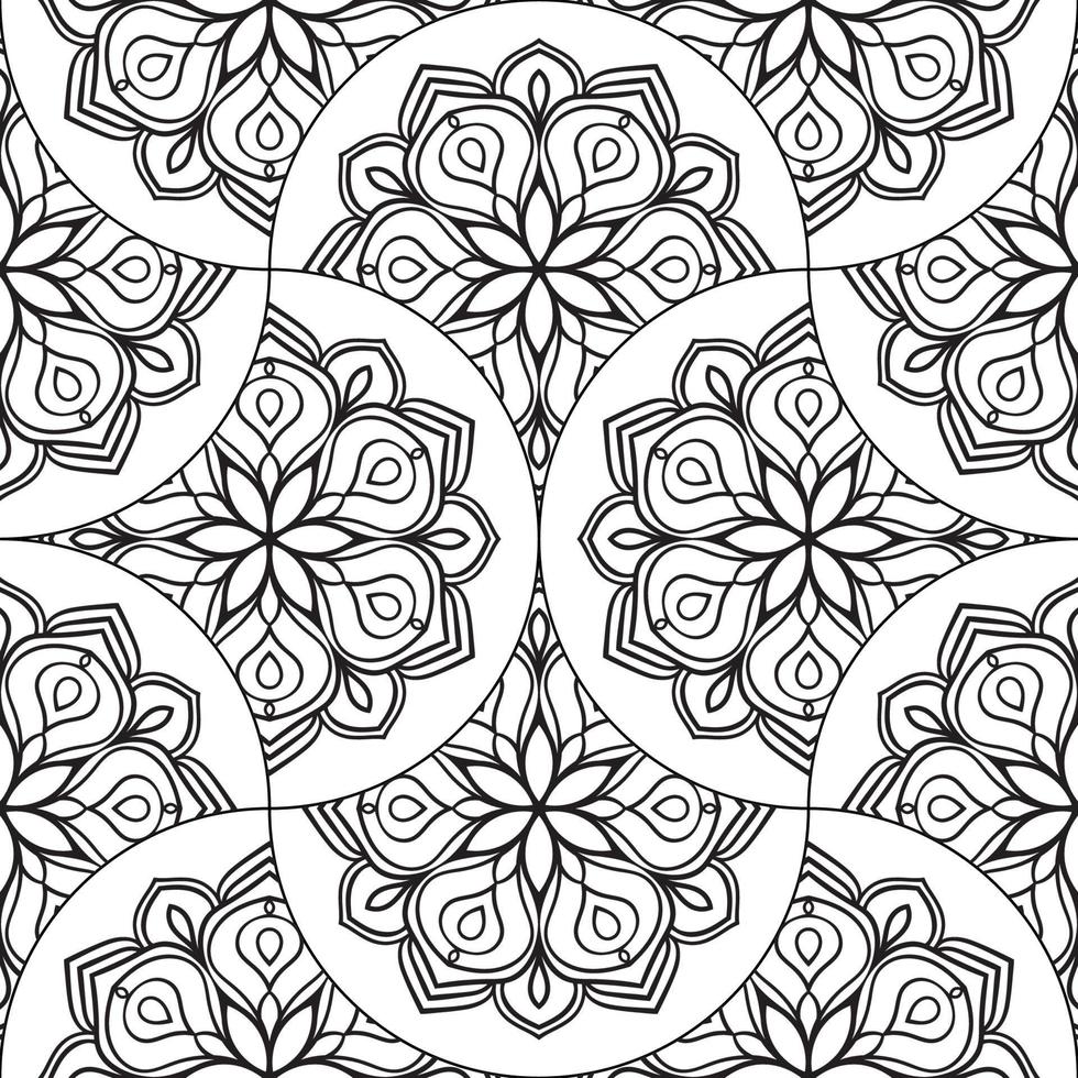 abstrato mandala peixe escala desatado padronizar. ornamental telha, mosaico fundo. floral patchwork infinidade cartão. árabe, indiano, otomano motivos. vetor