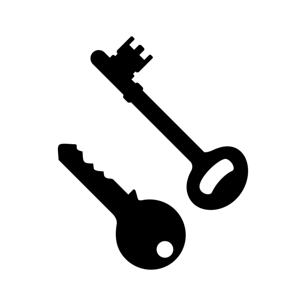 silhueta do a chave para ícone, símbolo, sinal, pictograma, local na rede Internet, aplicativos, arte ilustração, logotipo ou gráfico Projeto elemento. vetor ilustração