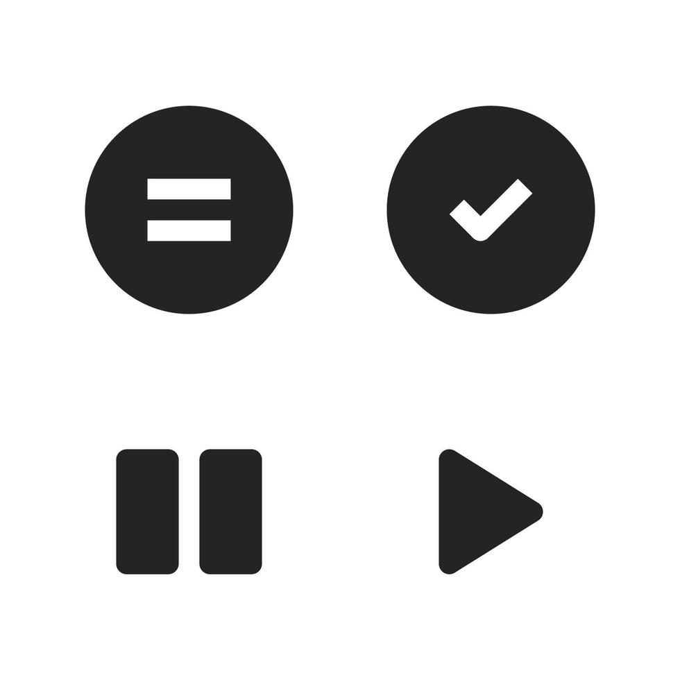 do utilizador interface ícones definir. quantia, lista de controle, parar, jogar. perfeito para local na rede Internet Móvel aplicativo, aplicativo ícones, apresentação, ilustração e qualquer de outros projetos vetor