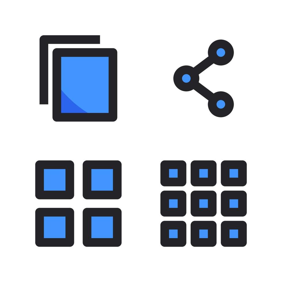 do utilizador interface ícone definir. camada, compartilhar, painel, lar. perfeito para local na rede Internet Móvel aplicativo, aplicativo ícones, apresentação, ilustração e qualquer de outros projetos vetor