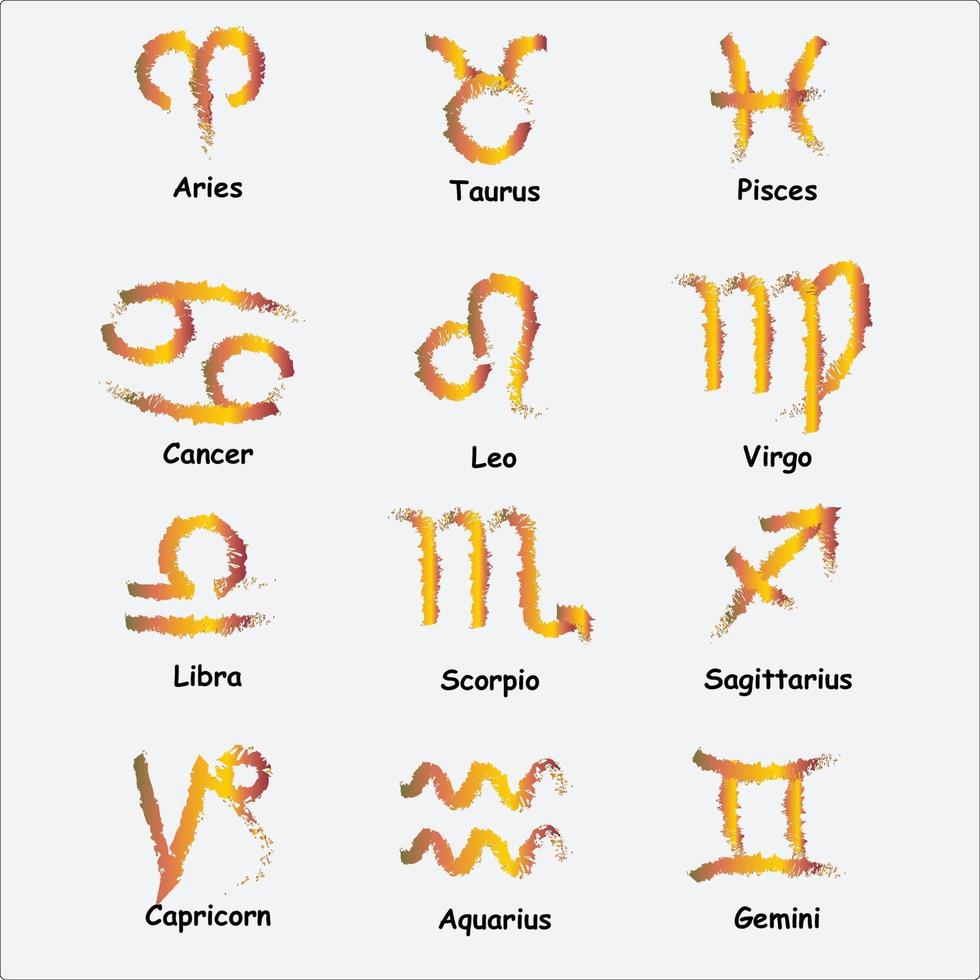 símbolos do zodíaco e astrológicos vetor