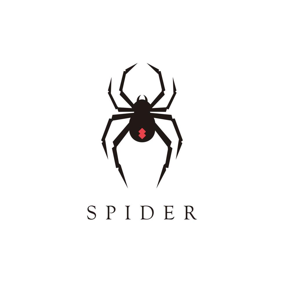 Preto viúva aranha logotipo vetor ilustração