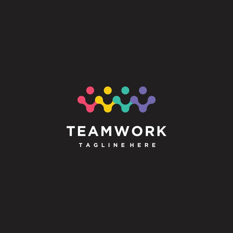 amizade, trabalho em equipe, inspiração de design de logotipo de conectividade de pessoas vetor