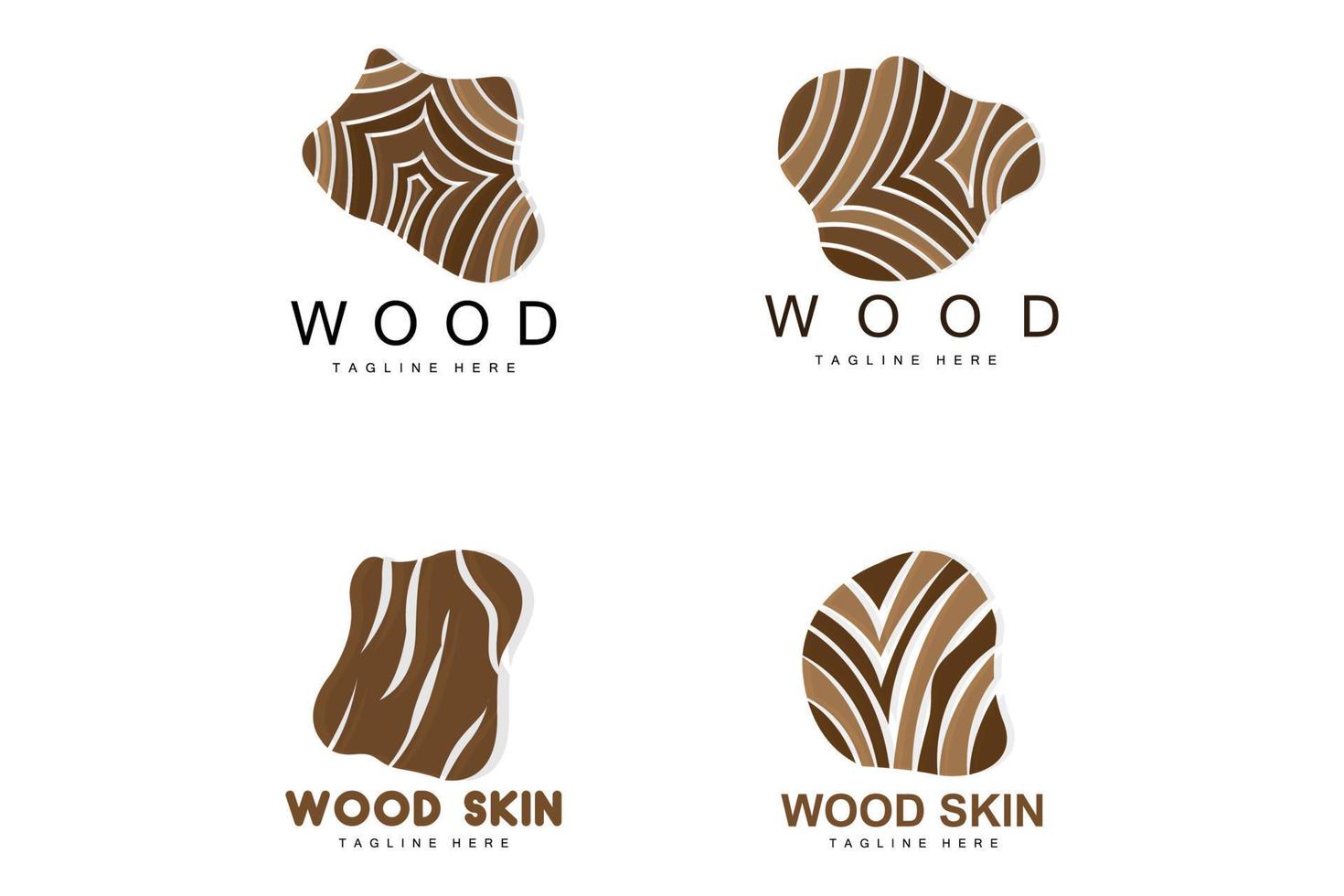 logotipo de camada de madeira design de estrutura de casca de árvore vetor de modelo de floresta