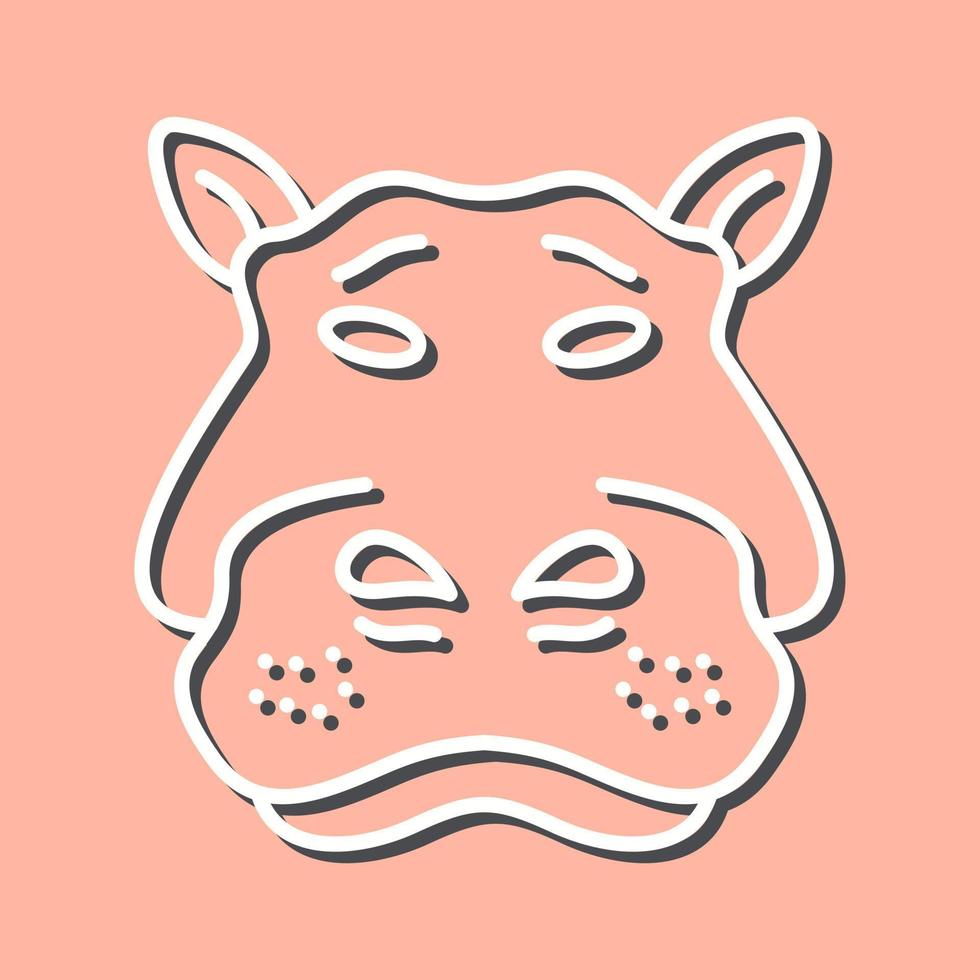 ícone de vetor de hipopótamo