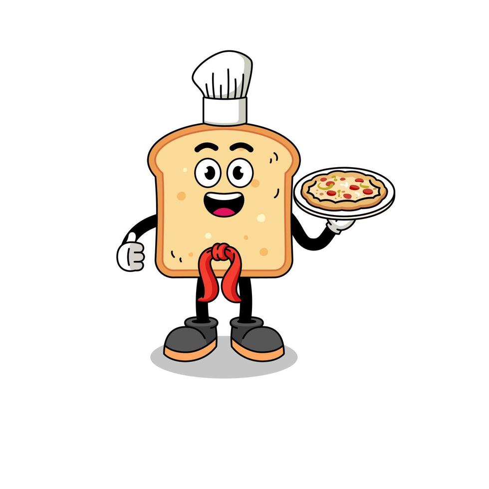 ilustração do pão Como a italiano chefe de cozinha vetor