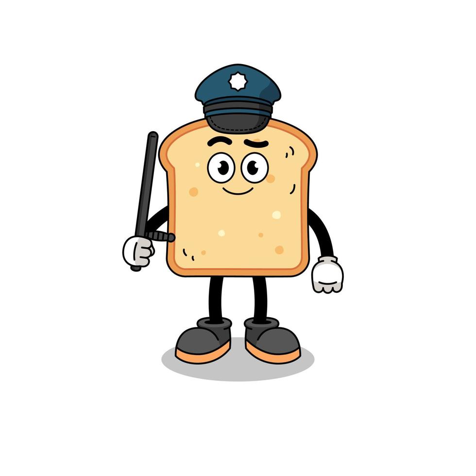 desenho animado ilustração do pão polícia vetor