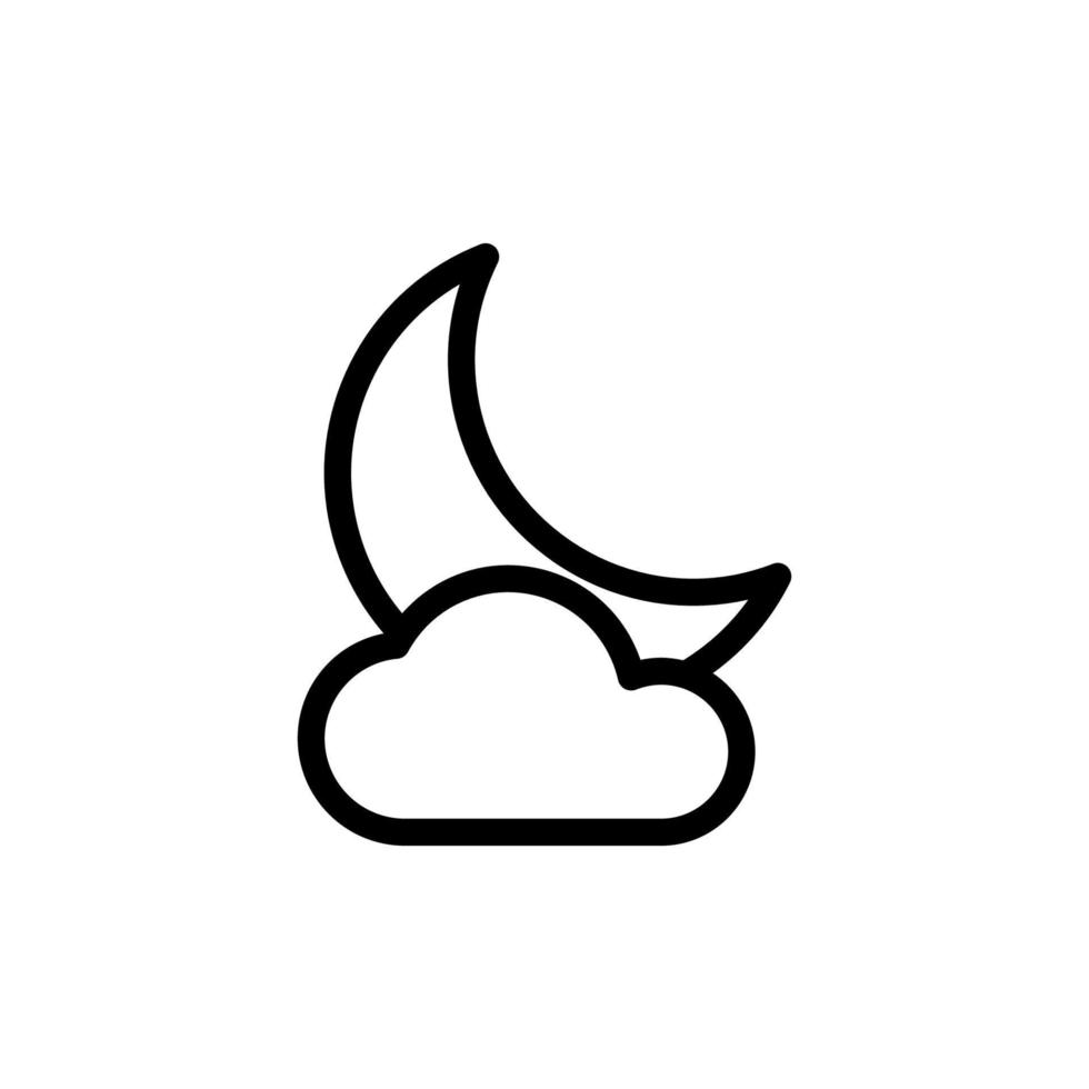 noite clima ícone isolado em Preto. noite clima símbolo adequado para gráfico Projeto e sites em uma branco fundo. vetor