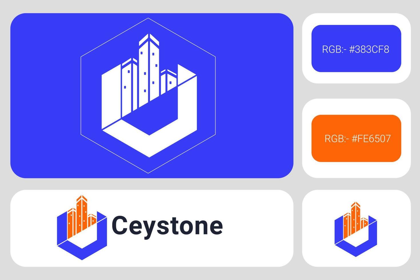 c carta real Estado moderno construção logotipo modelo vetor