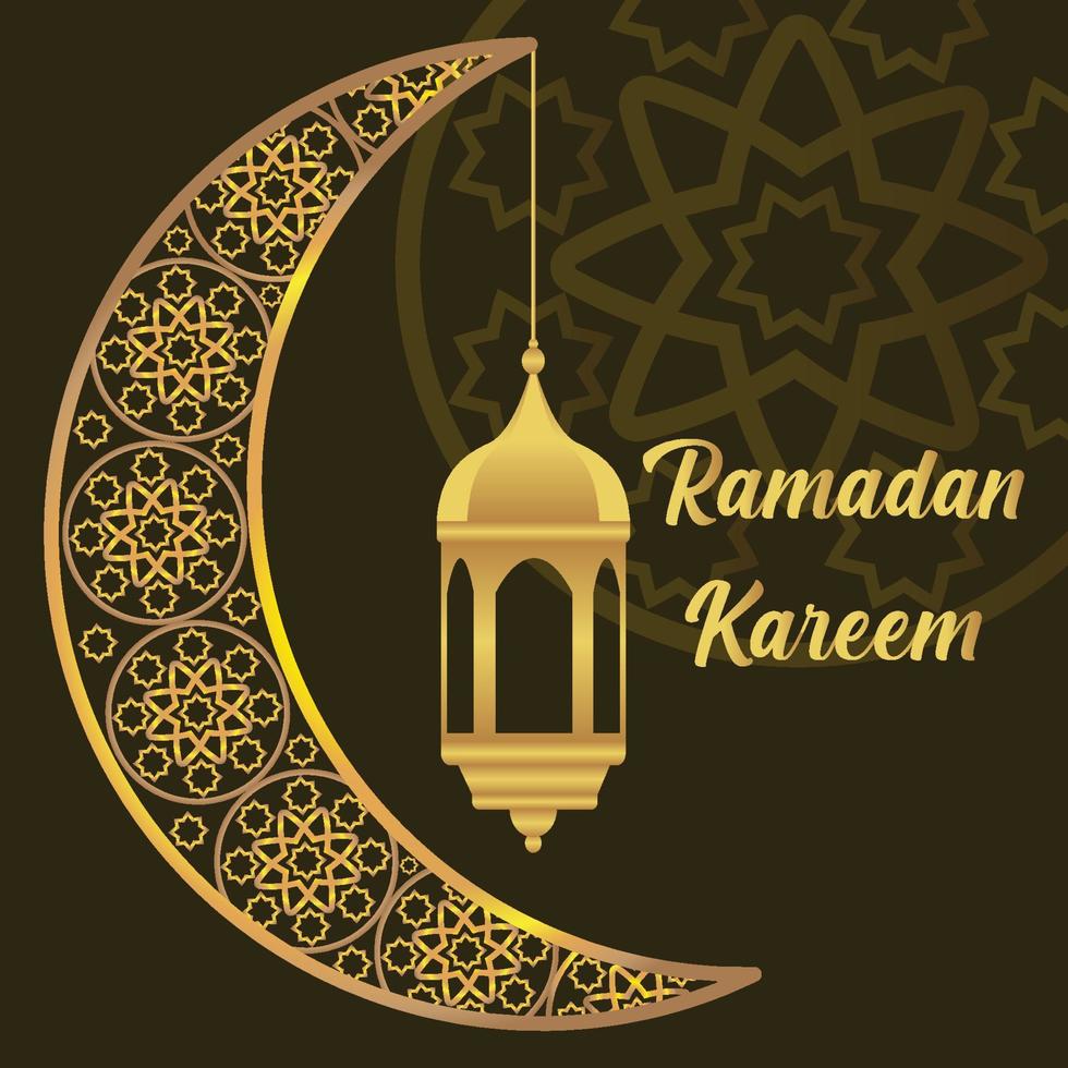 Ramadã mês dourado cor islâmico fundo vetor