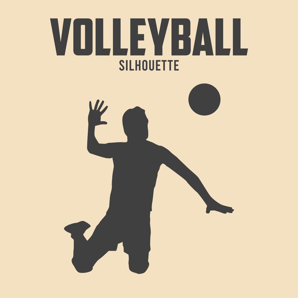 voleibol jogador silhueta vetor estoque ilustração 02