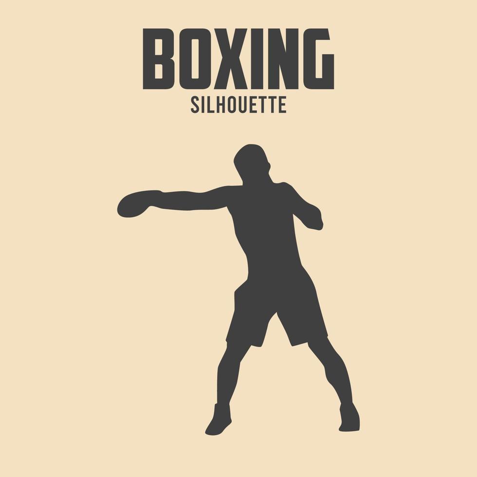 boxe jogador silhueta vetor estoque ilustração 08