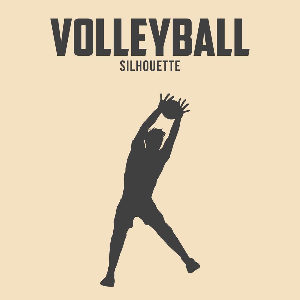 voleibol jogador silhueta vetor estoque ilustração 04