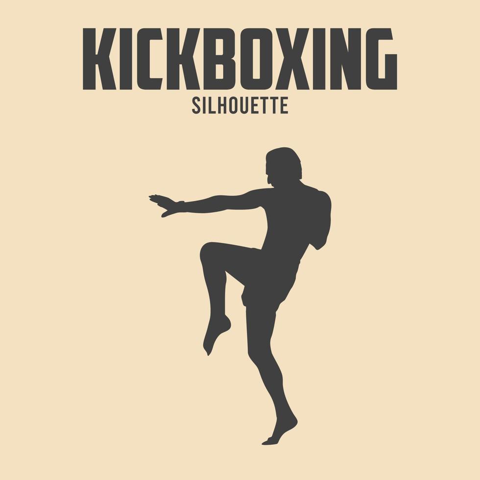 kickboxing jogador silhueta vetor estoque ilustração 09