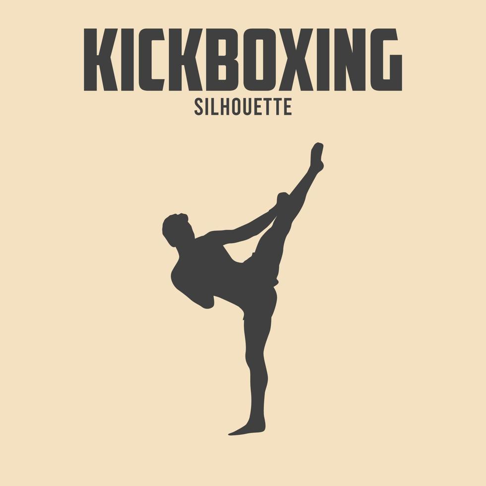 kickboxing jogador silhueta vetor estoque ilustração 06