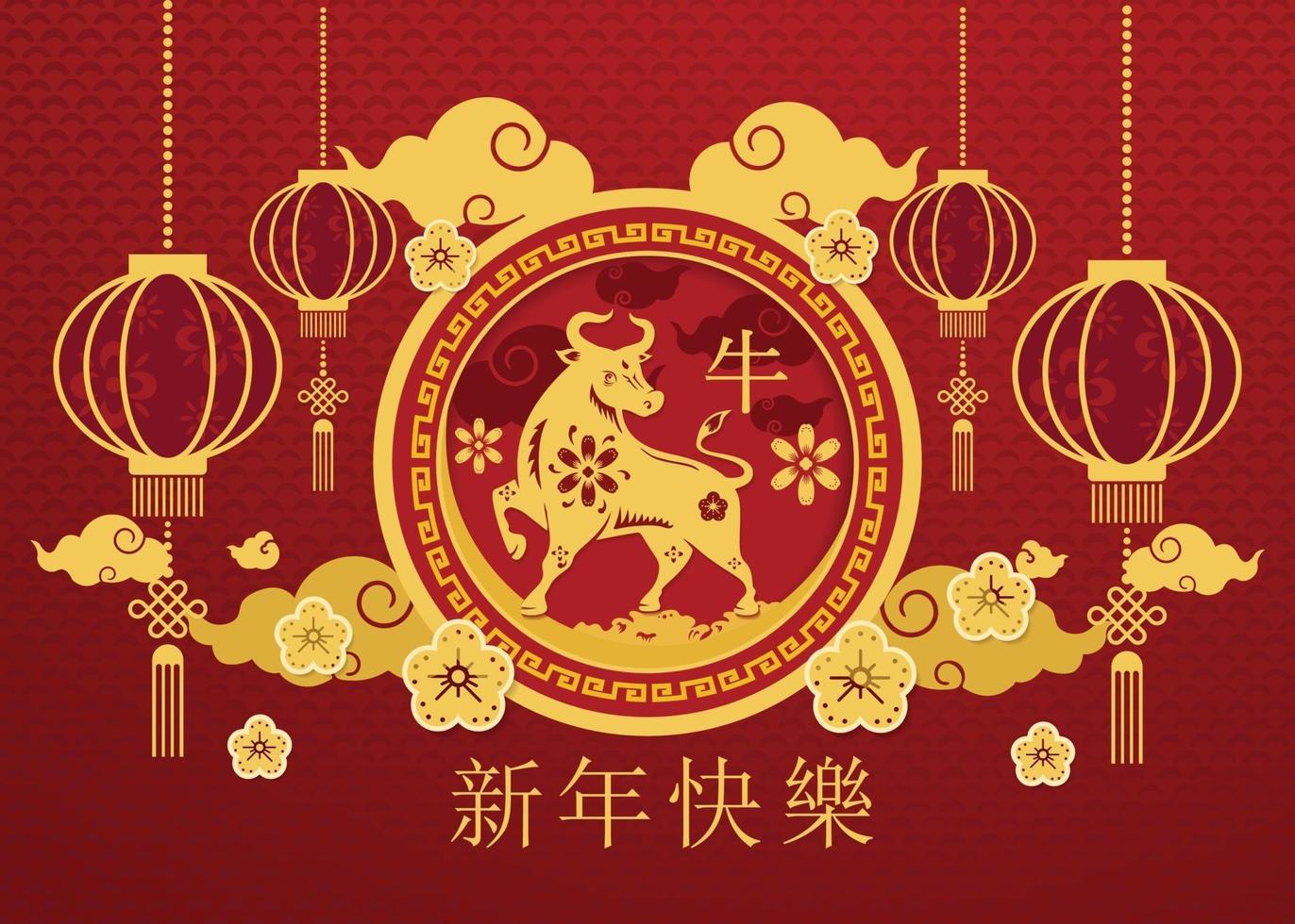 feliz ano novo chinês 2021 vetor