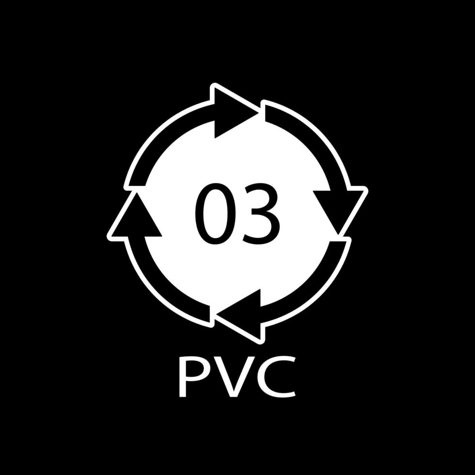 símbolo do ícone de polietileno de alta densidade 03 pvc vetor