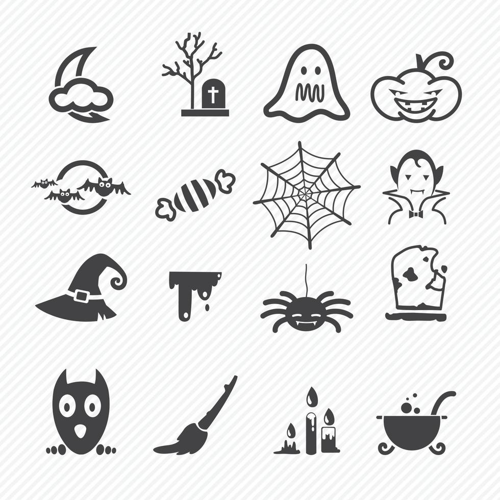 ilustração do conjunto de ícones de halloween vetor