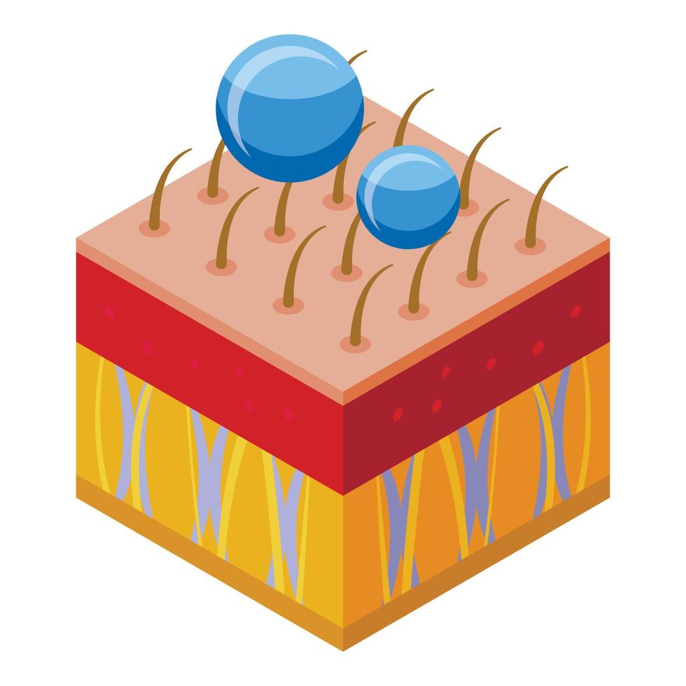 pele colágeno Cuidado ícone isométrico vetor. beleza creme vetor