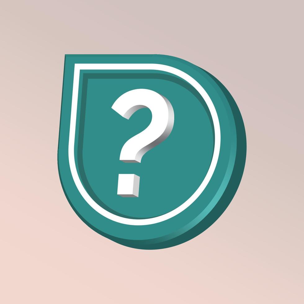 3d botões do questão ou perguntar ícone botão para apps ou local na rede Internet símbolos vetor
