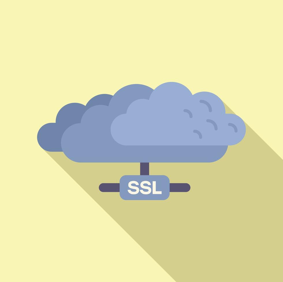 dados nuvem ssl certificado ícone plano vetor. rede seguro vetor