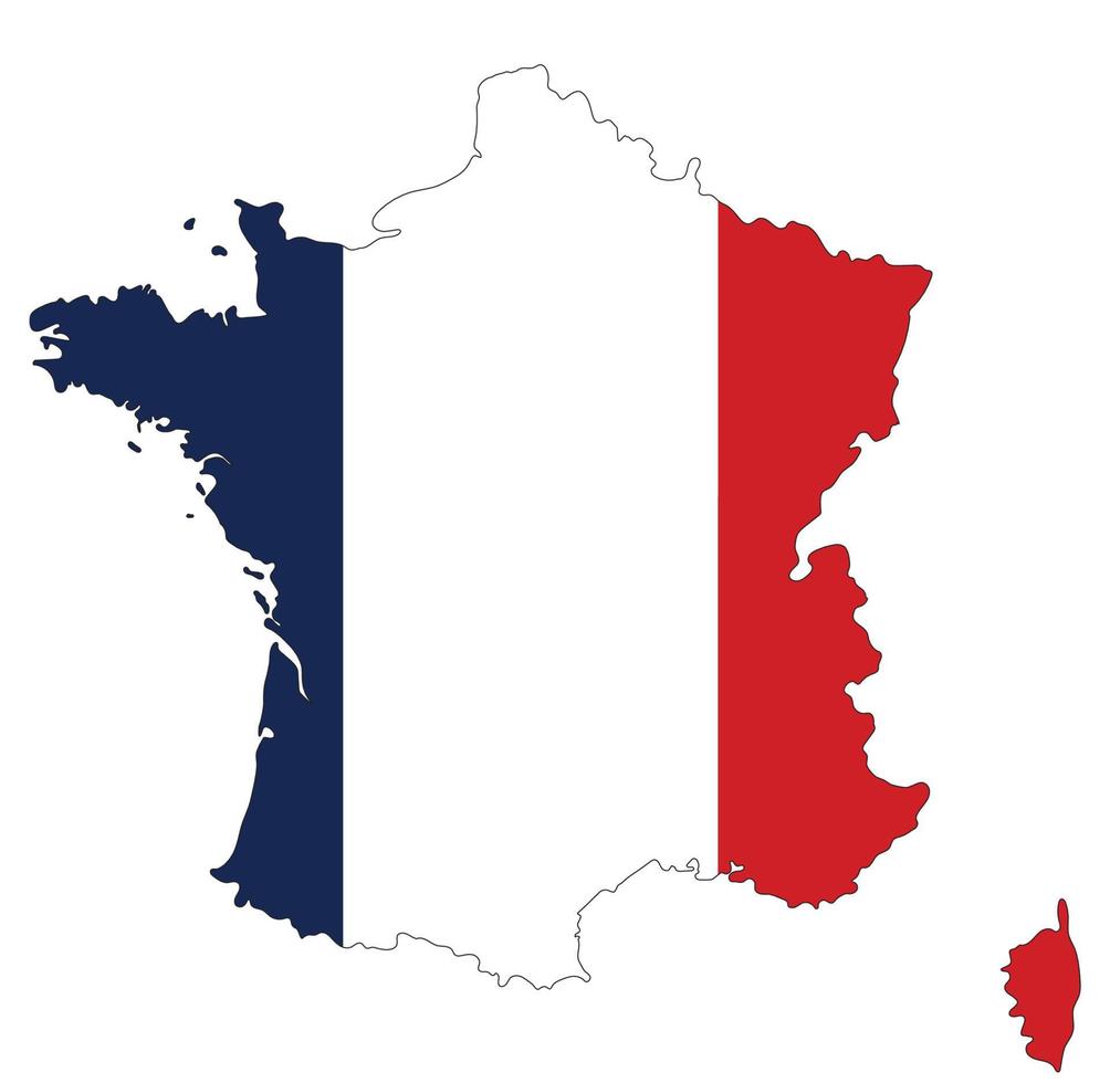França ou francês mapa com bandeira. vetor ilustrador. transparente fundo