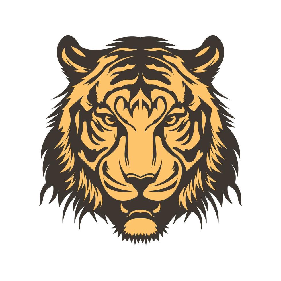 a impressionante tigre uma símbolo do ferocidade e graça, mascote logotipo conceito vetor ilustração desenho animado. adequado para logotipo, papel de parede, bandeira, cartão, livro ilustração, camiseta, adesivo, cobrir, etc