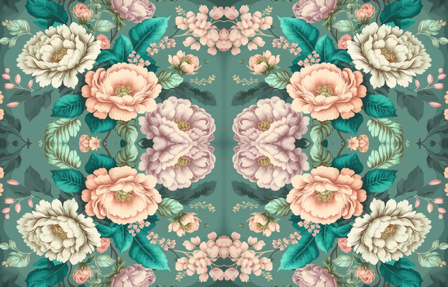 floral desatado tecido padronizar dentro pastel tom. abstrato tecido têxtil linha gráfico flor Antiguidade. étnico flores vetor ornamentado elegante luxo vintage retro estilo. floral arte impressão Projeto para têxtil