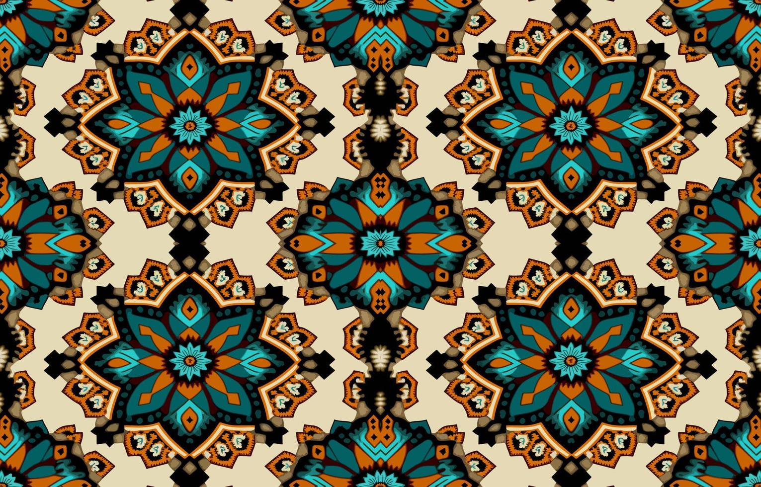 floral desatado tecido padronizar. abstrato tecido têxtil linha gráfico dourado flor Antiguidade. étnico flores vetor ornamentado elegante luxo vintage retro estilo. floral arte impressão Projeto para fundo.