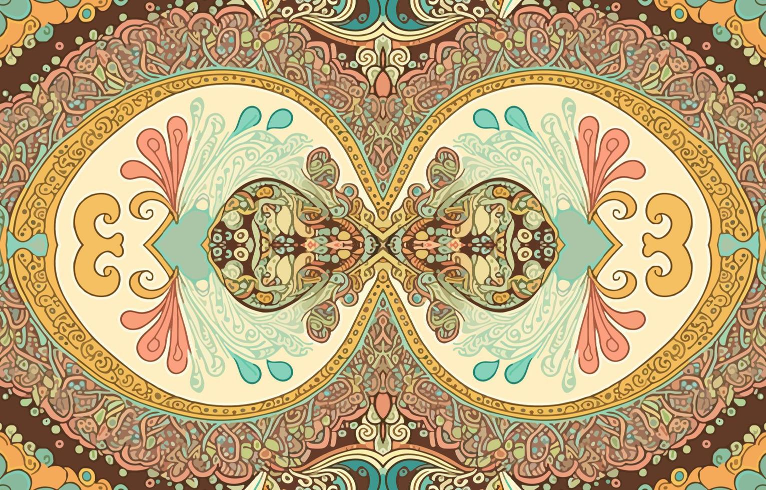 paisley desatado padronizar pastel tom. abstrato tradicional folk Antiguidade étnico tribal gráfico paisley linha. textura têxtil tecido padrões vetor ilustração. ornamentado elegante luxo vintage retro chiqueiro