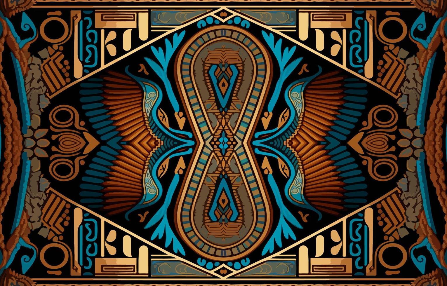 egípcio tecido padronizar. abstrato indígena linha arte para antigo Egito. egípcio têxtil vetor ilustração ornamentado elegante luxo estilo. arte impressão Projeto para roupas, tapete, papel de parede, pano de fundo.