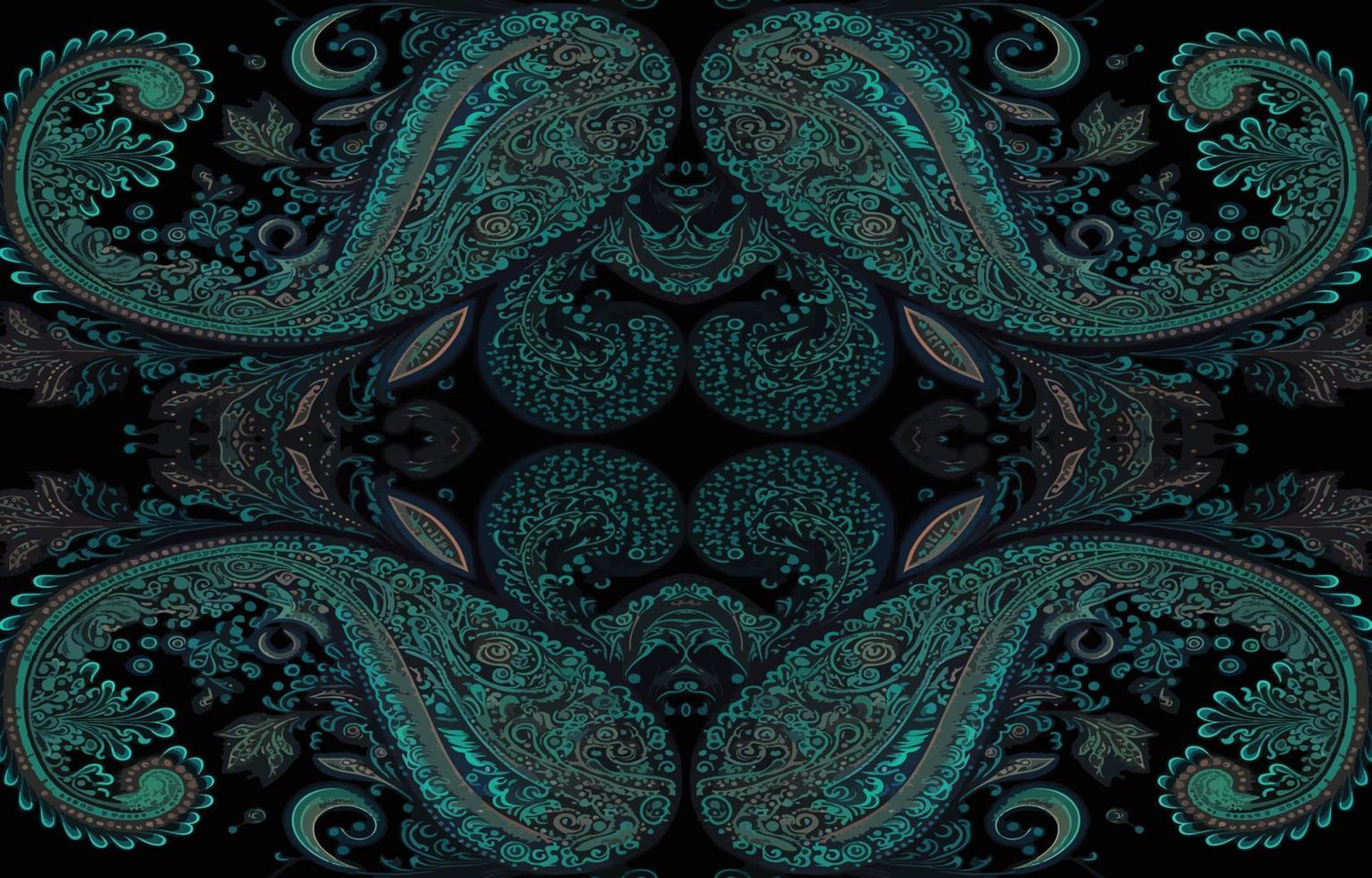 paisley desatado padronizar turquesa tom. abstrato tradicional folk Antiguidade étnico tribal gráfico paisley linha. textura têxtil tecido padrões vetor ilustração. ornamentado elegante luxo vintage retro