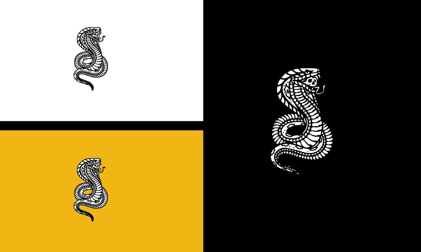 design de contorno de ilustração vetorial com raiva de cobra rei vetor