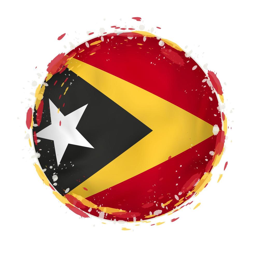 volta grunge bandeira do leste timor com salpicos dentro bandeira cor. vetor