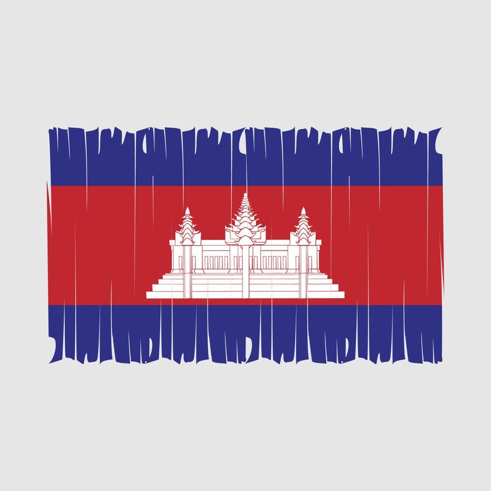 ilustração vetorial de pincel de bandeira do Camboja vetor