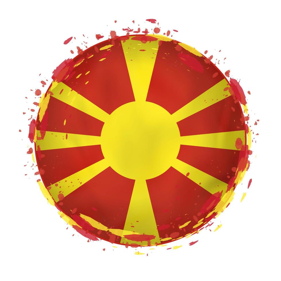 volta grunge bandeira do Macedônia com salpicos dentro bandeira cor. vetor