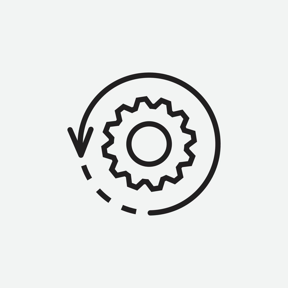 sinal isolado de engrenagem. definindo vetor de ícone plana, ferramentas, engrenagem, símbolo isolado no fundo branco. eps10 do vetor